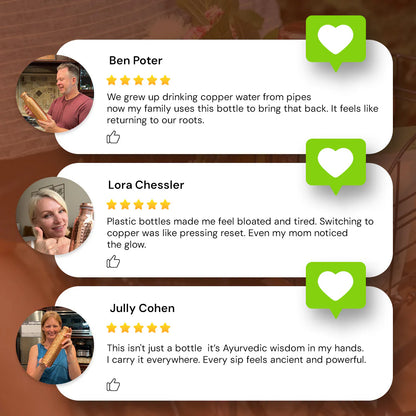 Ayurvedic pure copper Mavendi bottle from the Himalayas